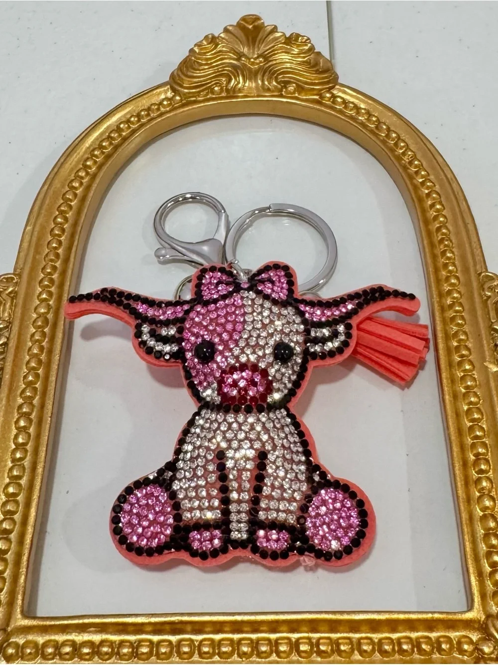 New Pink Baby Longhorn Keychain/Bag Charm